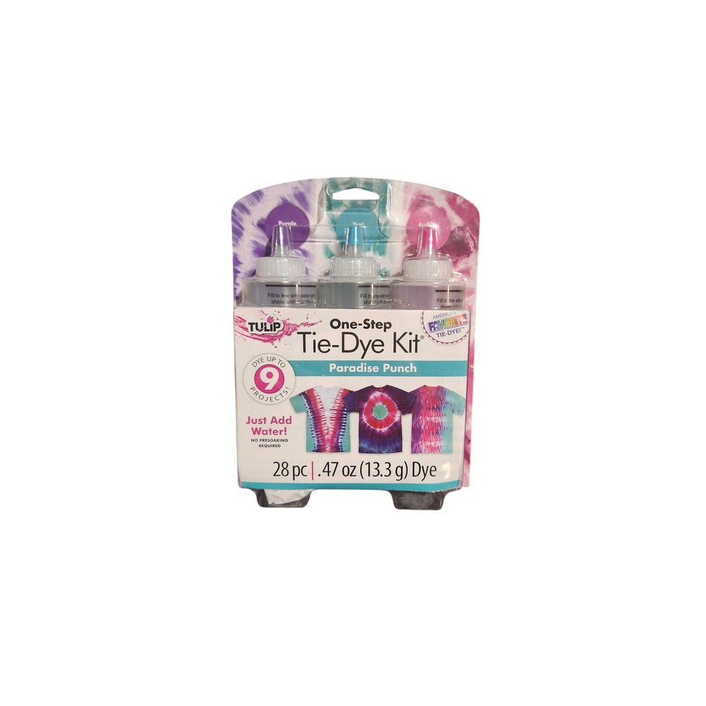 Tulip One Step Tie Dye Kit Paradise Punch‎ 28 Piece .47 oz Dye Up to 9 Projects